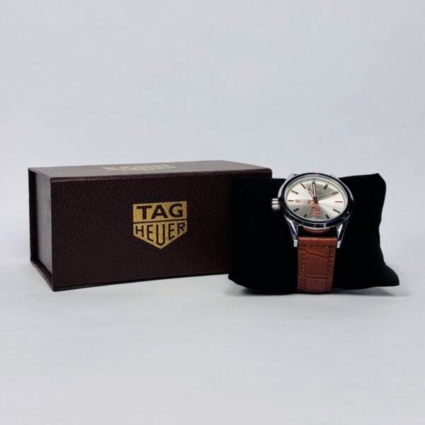 Tag Heuer Carrera Men’s Brown Dial, Brown Leather Strap - Image 2